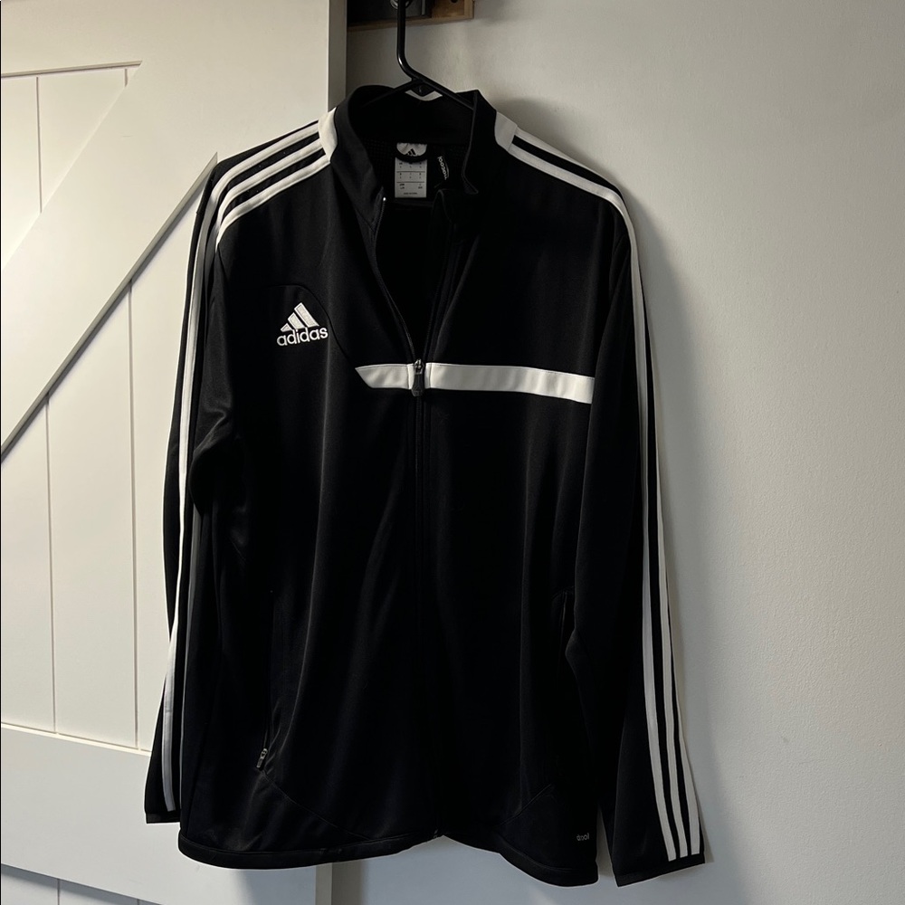 Men’s Adidas Black Jacket with White Accents